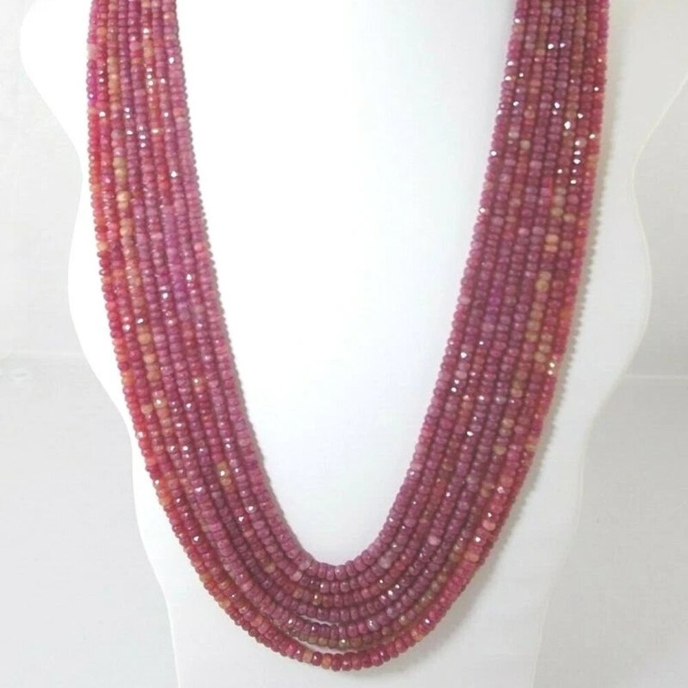 (I-903) Ruby beaded Necklace